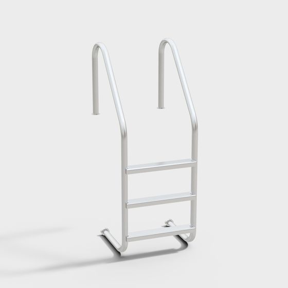 Sleek Pool Ladder 3D model for Refreshing Spaces
