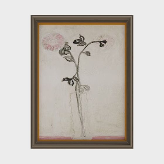 Vintage Floral Painting 3D Model