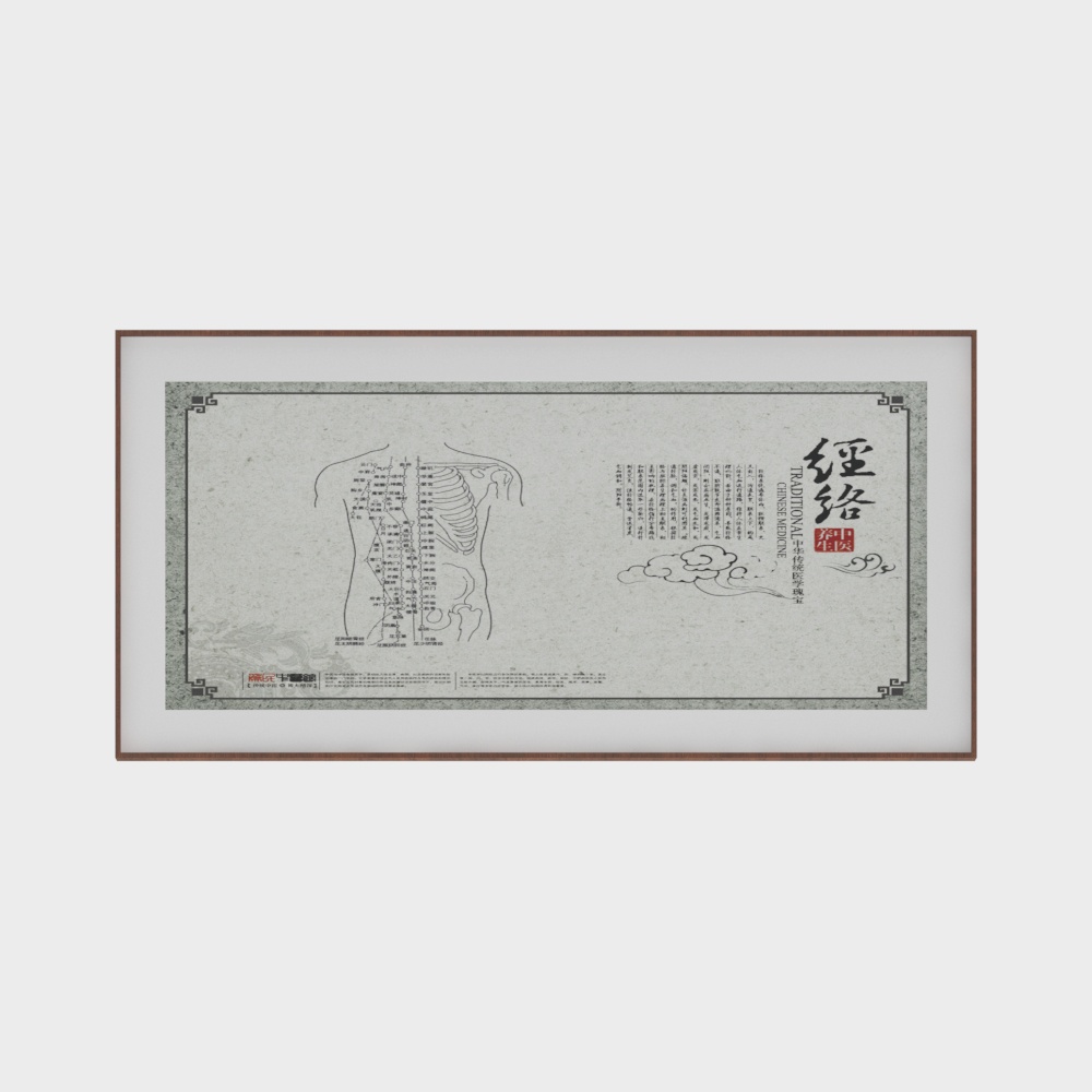 Chinese Medicine Hospital Clinic Meridian Chart Painting