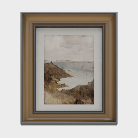 Coastal Landscape Frame 3D model for Artistic Projects