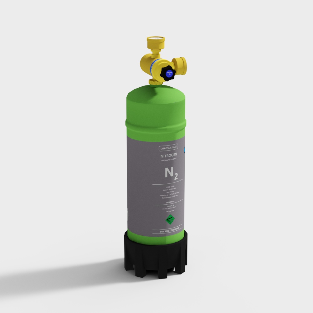 Low Poly Nitrogen Tank 3D model with High Detail
