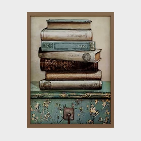 Vintage Books and Chest 3D model