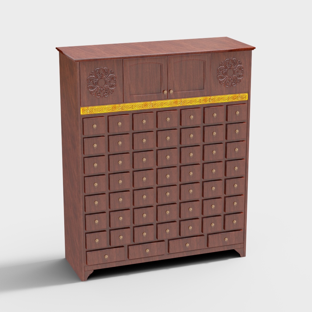 Chinese medicine cabinet in pharmacy of traditional Chinese medicine hospital