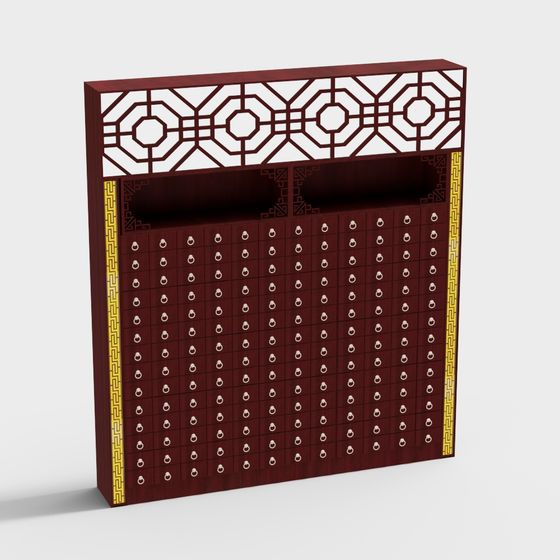Ancient Charm Folding Screen 3D model