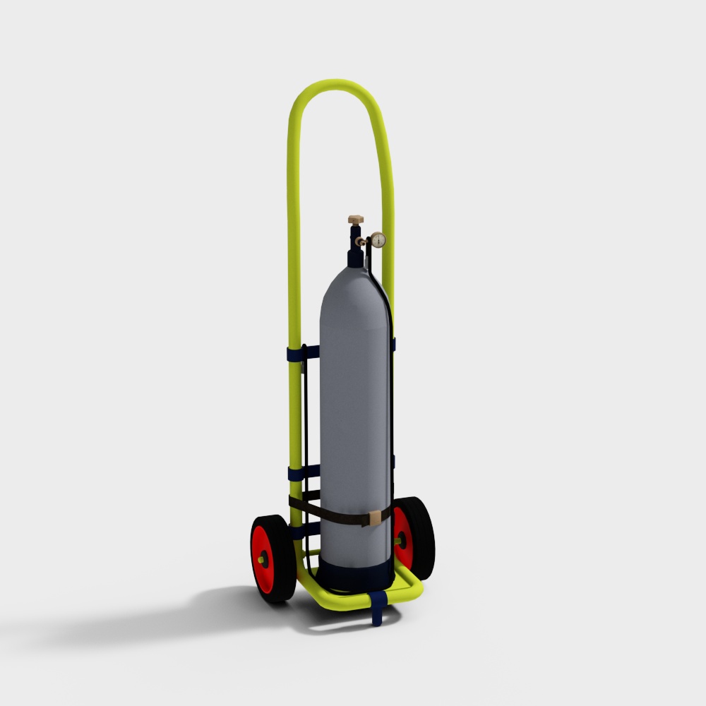 Vibrant Oxygen Tank Trolley 3D model for Creative Projects
