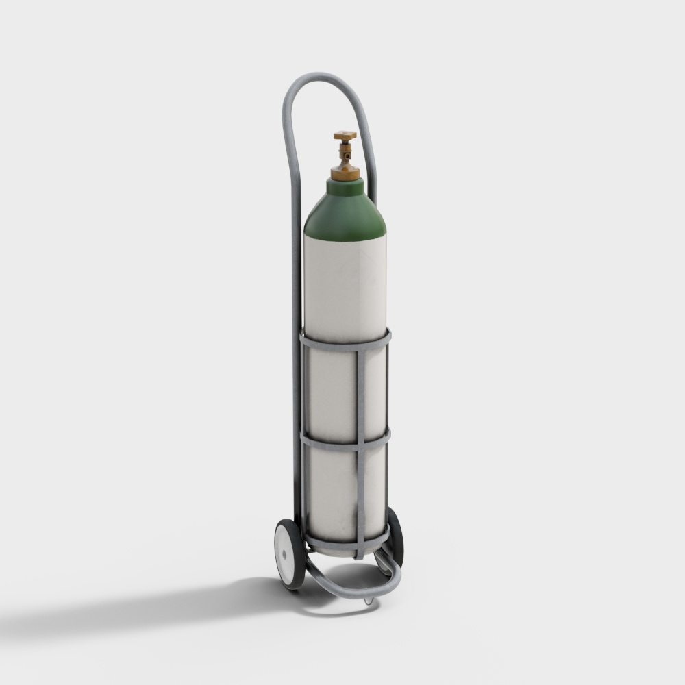 Portable Oxygen Tank Trolley 3D Model