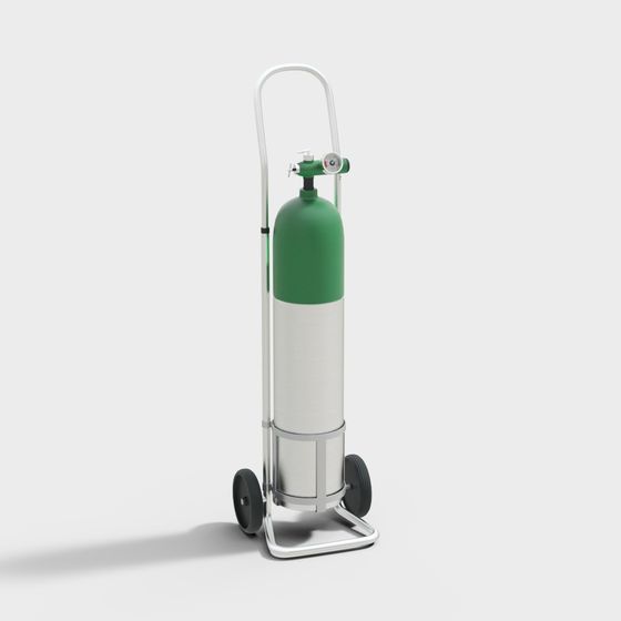Realistic Oxygen Tank Trolley 3D Model