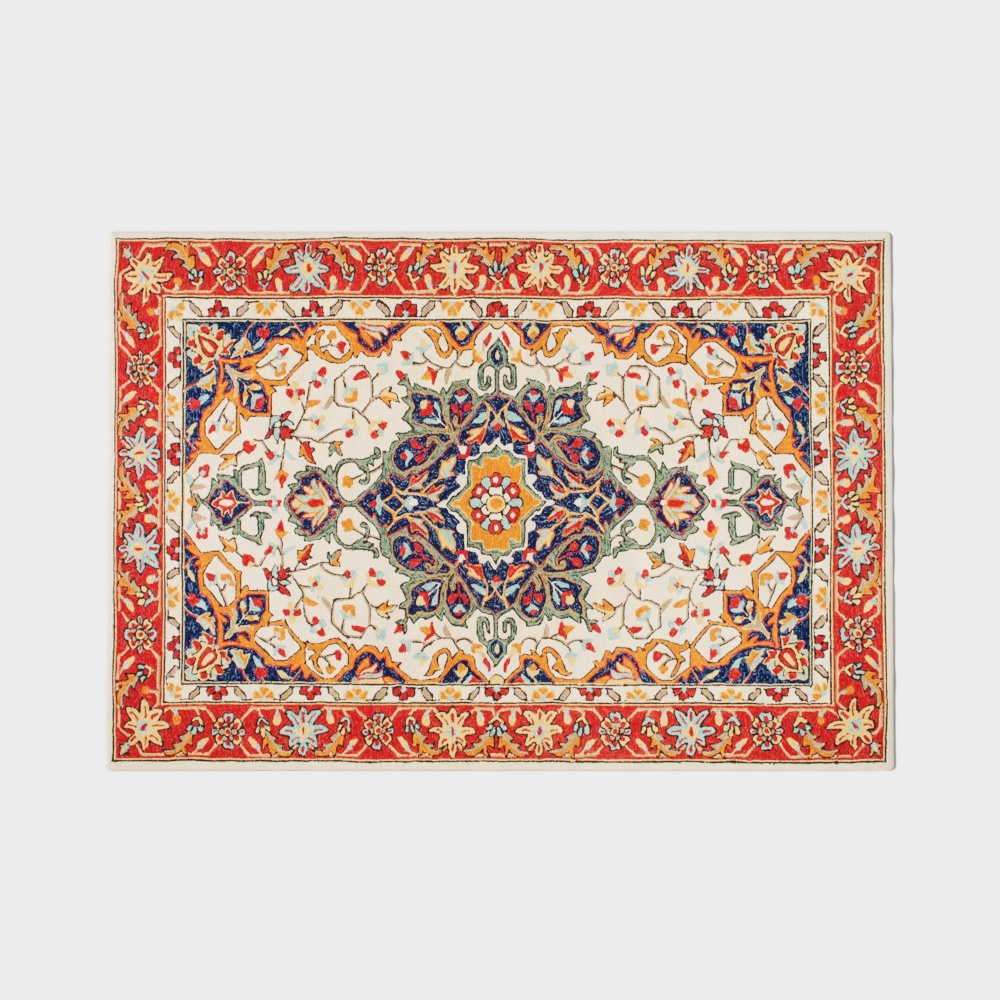 Colorful Persian Carpet 3D Model – Low-Poly Floral Design