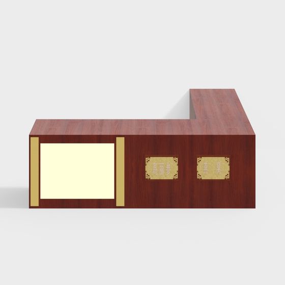 Elegant Chinese Reception Desk 3D model