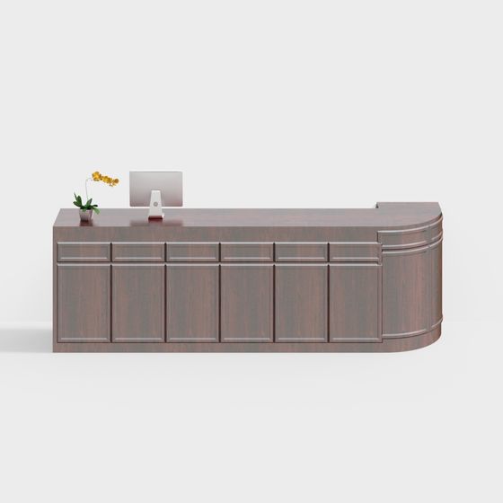 Elegant Reception Desk 3D Model for Modern Offices