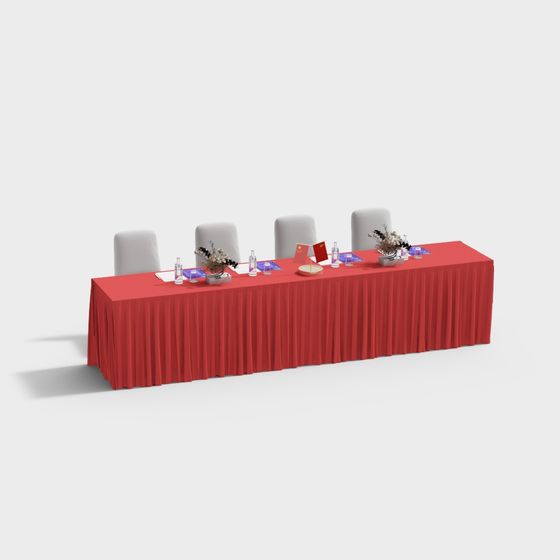Low Polygon High Detail Conference Table 3D model