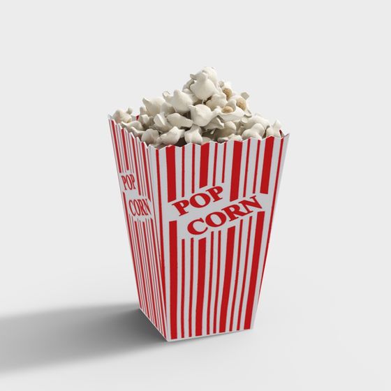 Classic Popcorn Box 3D model