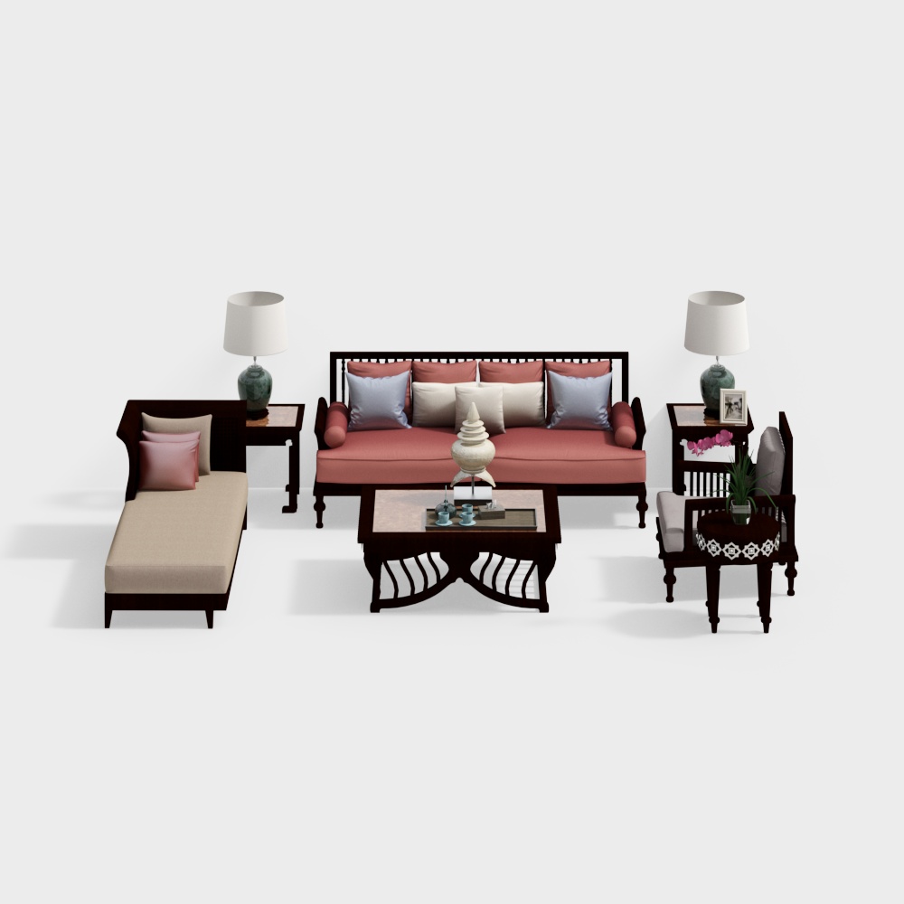Cozy Retreat 3D Model Furniture Set
