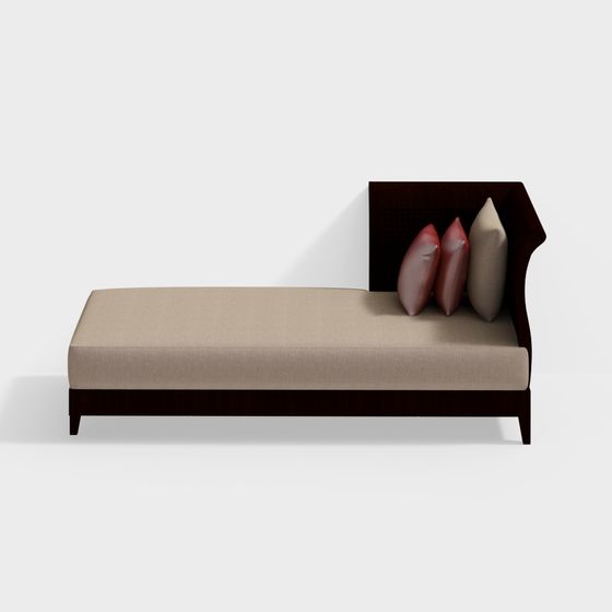 Cozy Beige Southeast Asian Sofa 3D Model