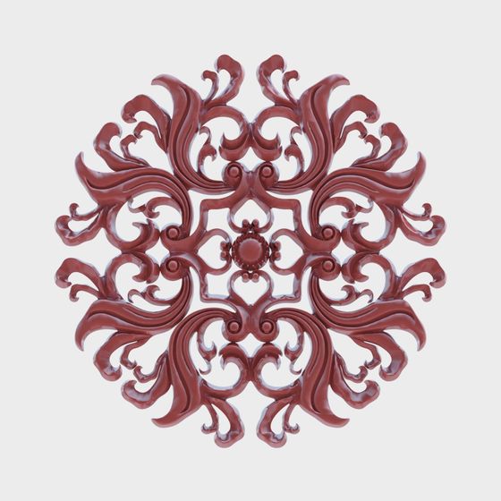 Regal Floral Ornament 3D model