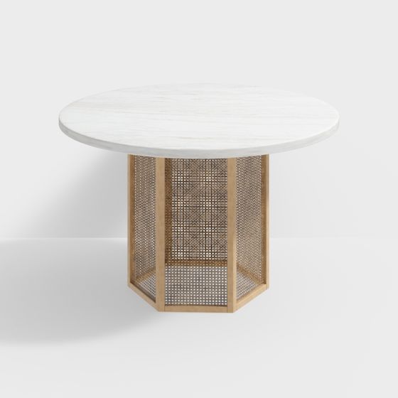 Elegant Marble Mesh Table 3D model