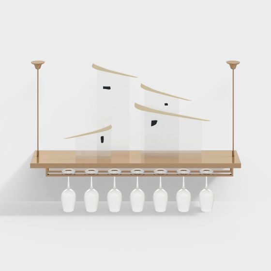 Unique Hanging Wine Glass Rack 3D model