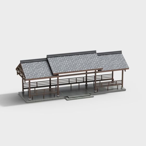 Elegant Ancient Post Station 3D model