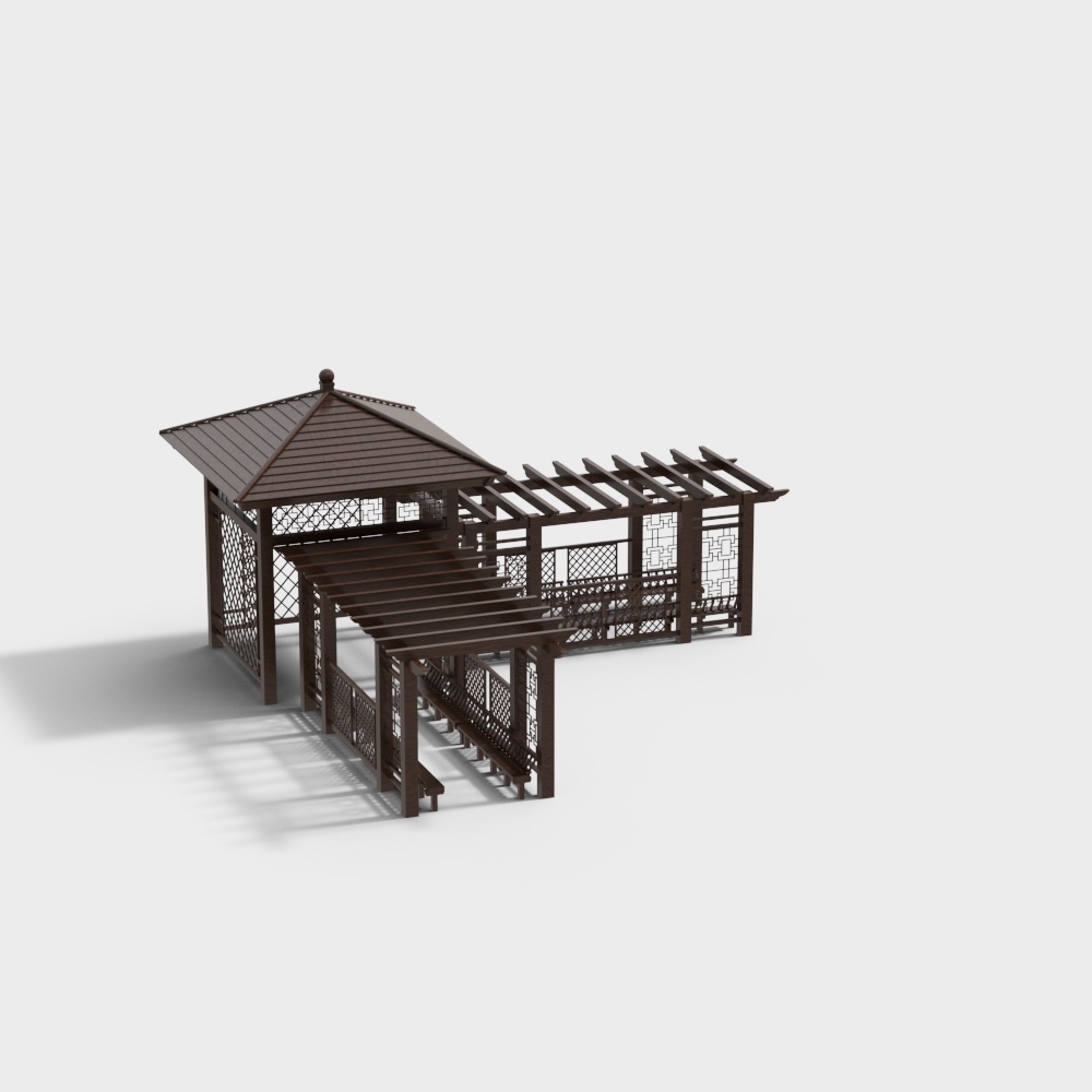 Elegant Traditional Chinese Pavilion 3D model