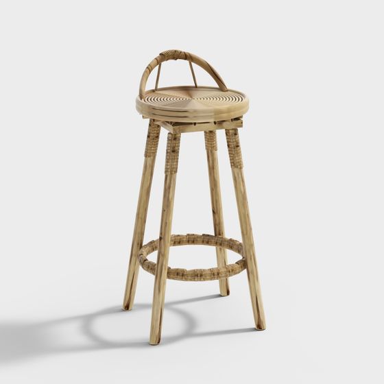 Natural Rattan Chair 3D model for Summer Vibes