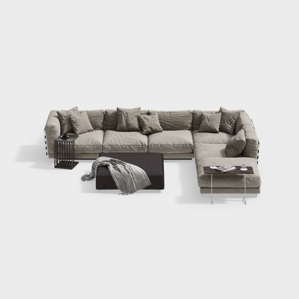 Ensemble canapé et table basse d'Asie du Sud-Est