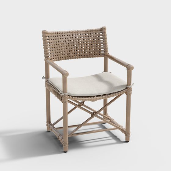Tropical Rattan Chair 3D model for Summer Decor