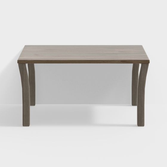 Coastal Southeast Asian Dining Table 3D Model in Brown