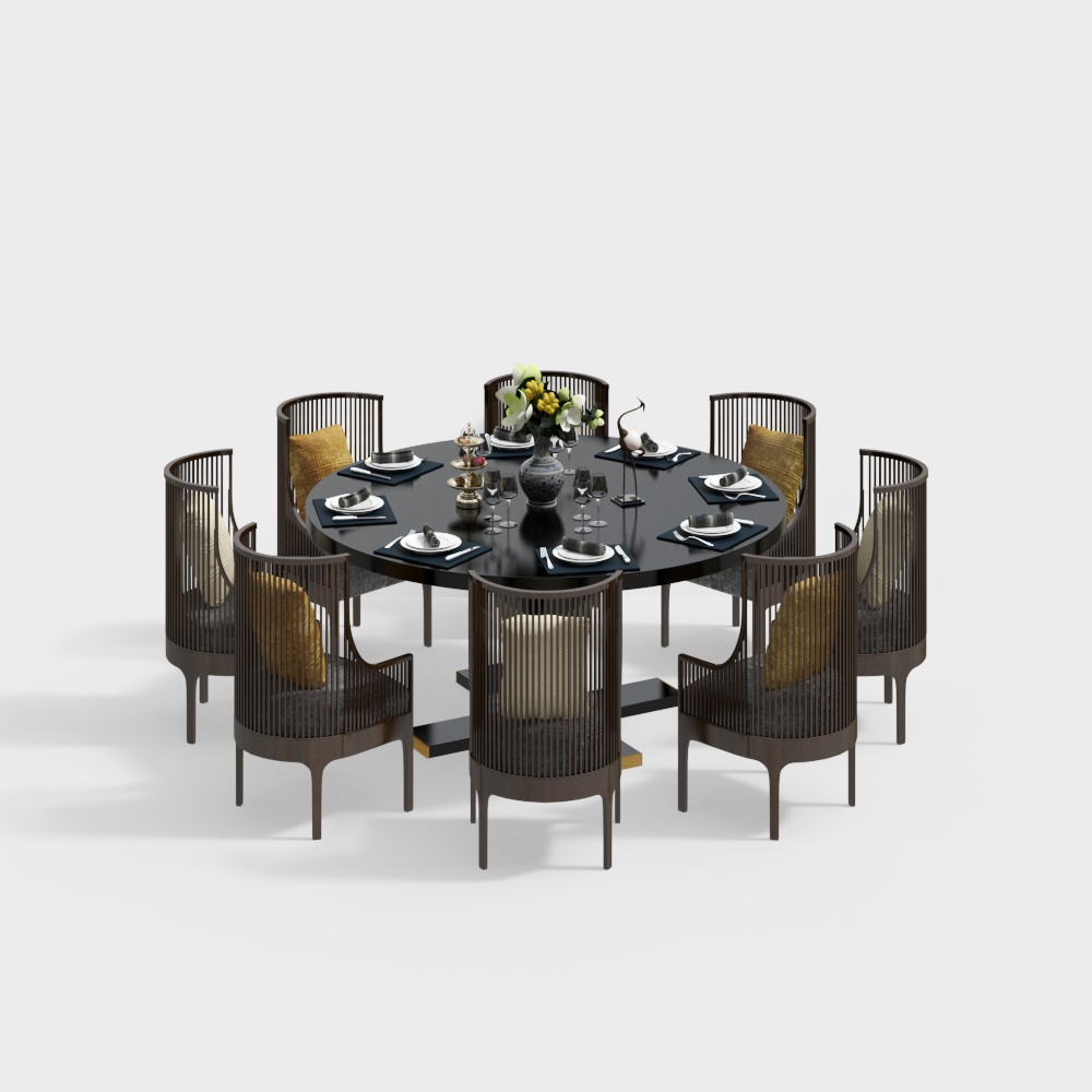 Southeast Asian dining table and chair set