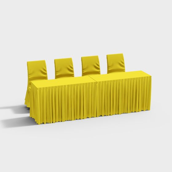 Modern Conference Table Set 3D model