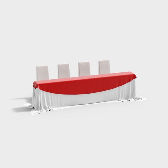 Elegant Conference Table and Chairs 3D model