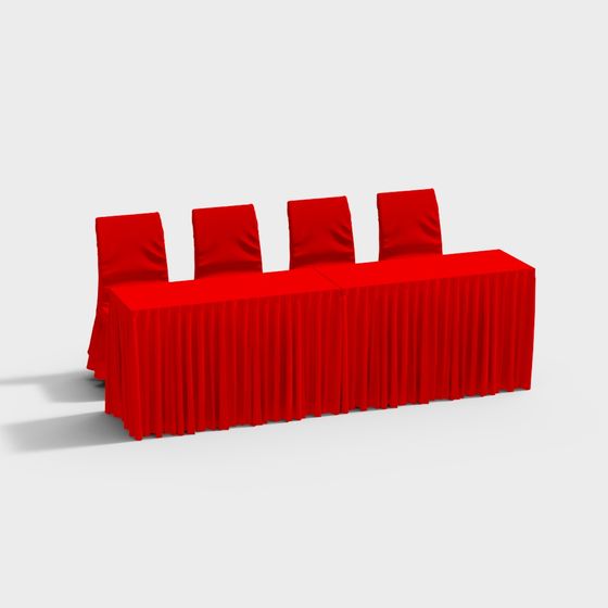 Red Velvet Sofa 3D model