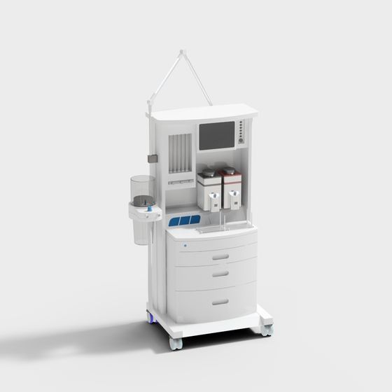Mobile Nursing Workstation 3D model for Medical Design