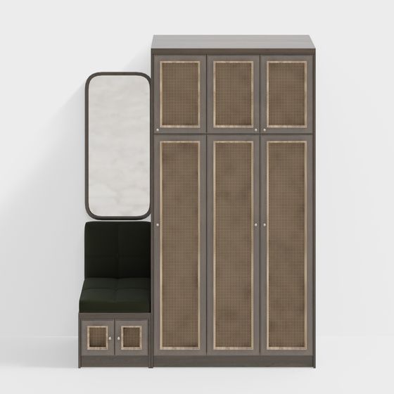 Tủ giày Đông Nam Á có ghế thay giày