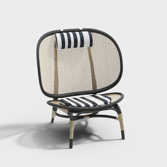 Southeast Asian rattan leisure chair