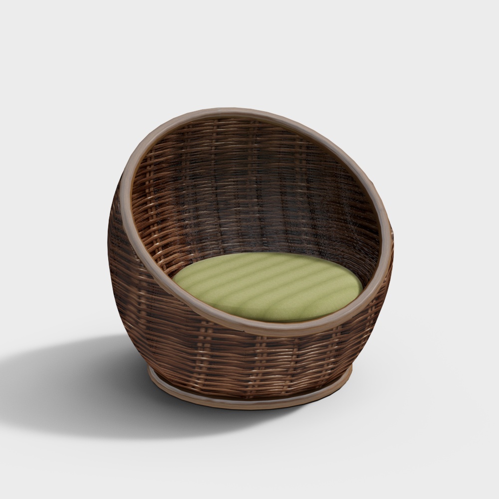 Southeast Asian rattan single lounge chair