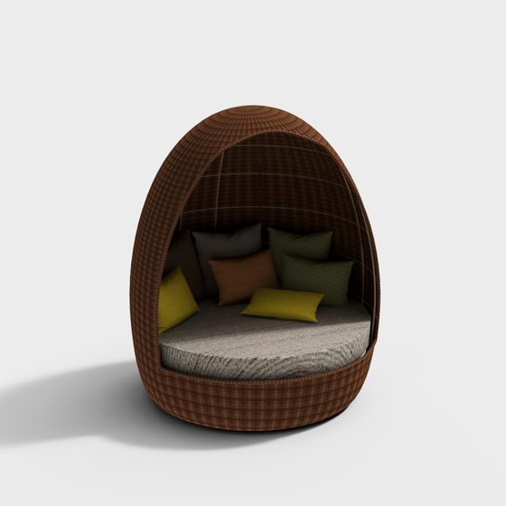 Egg-Shaped Sofa Bed 3D model
