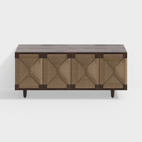 Rattan Sideboard 3D model for Modern Home Design