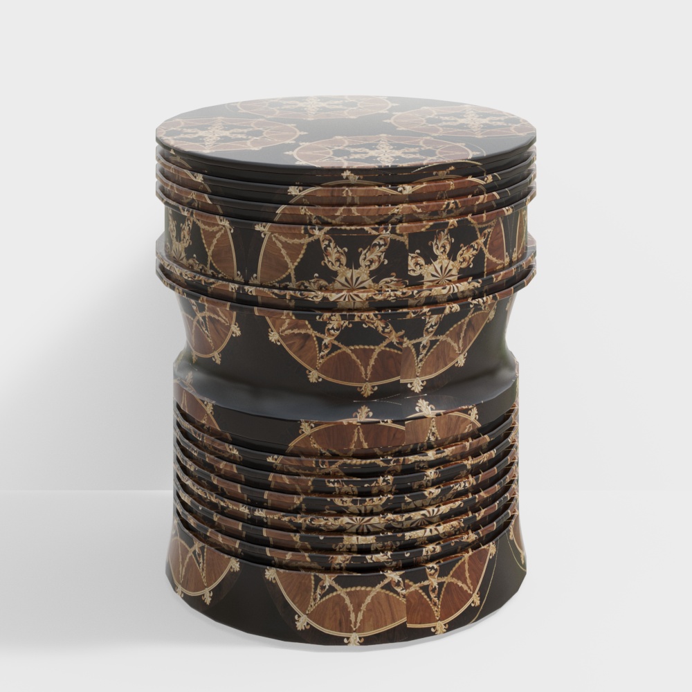 Elegant Cylinder Stool 3D model