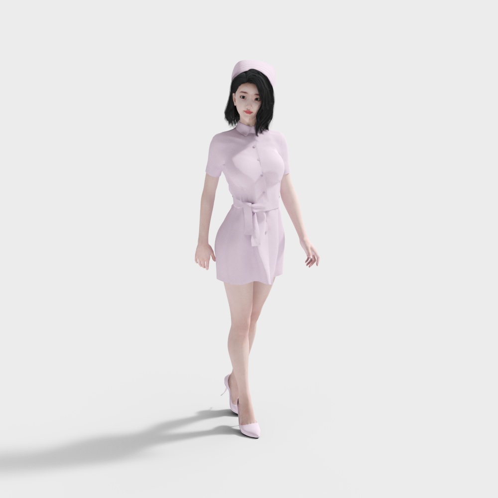 Elegant Nurse 3D Model for Diverse Projects