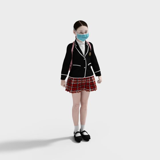 Campus Girl 3D Model for Creative Projects