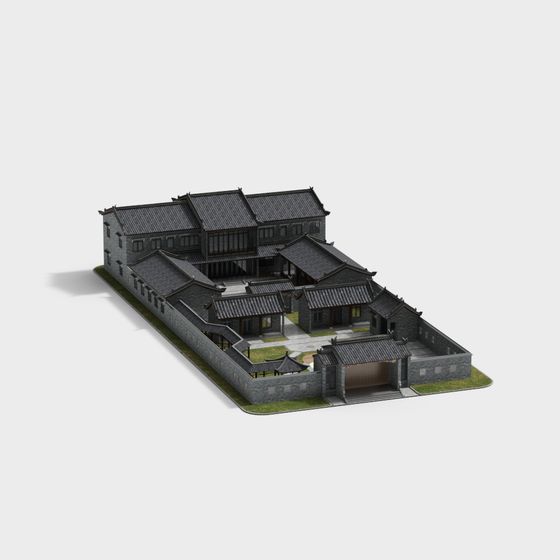 Traditional Chinese Courtyard 3D model for Creative Projects