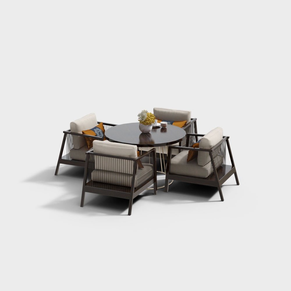 Southeast Asian leisure table and chair combination