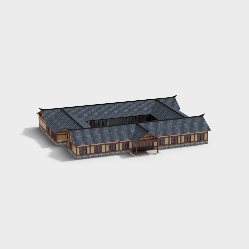 Low Poly Ancient Eastern Architecture 3D model