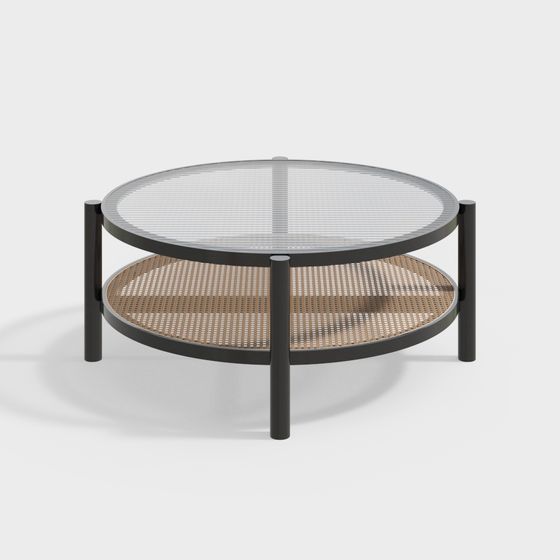 Modern Round Glass Coffee Table 3D Model