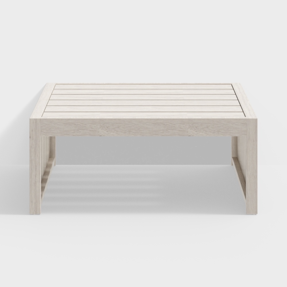 City Light Coffee Table 3D Model – Low-Poly Wood Design