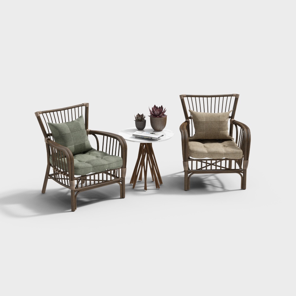 Ensemble table et chaises d'extérieur d'Asie du Sud-Est