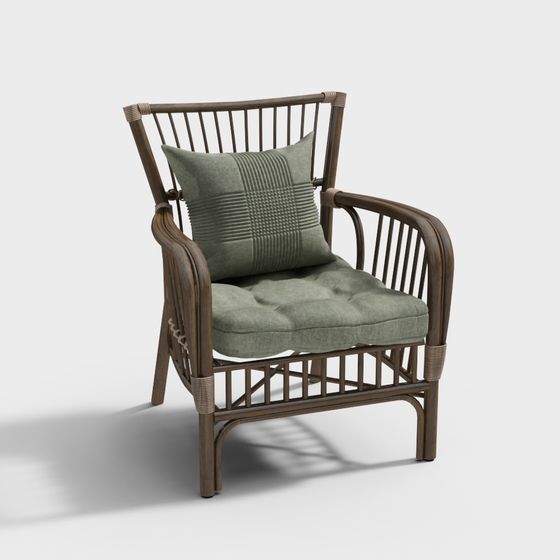 Tropical Rattan Chair 3D model for Creative Design