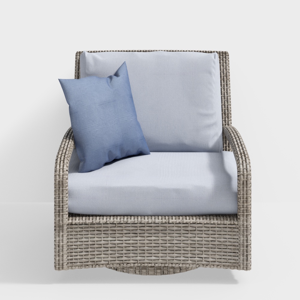 Stylish Low-Polygon Lounge Chair – Woven Frame Design