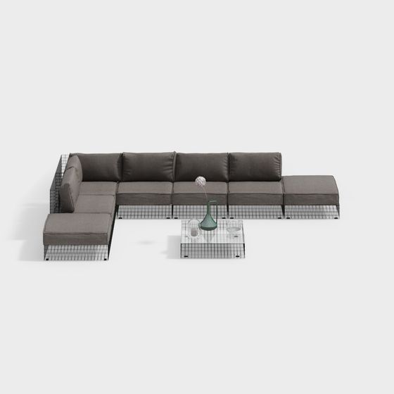 Urban Retreat 3D Sofa Set Model for Stylish Interiors