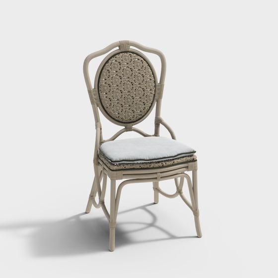 Vintage Wicker Chair 3D model for Elegant Spaces